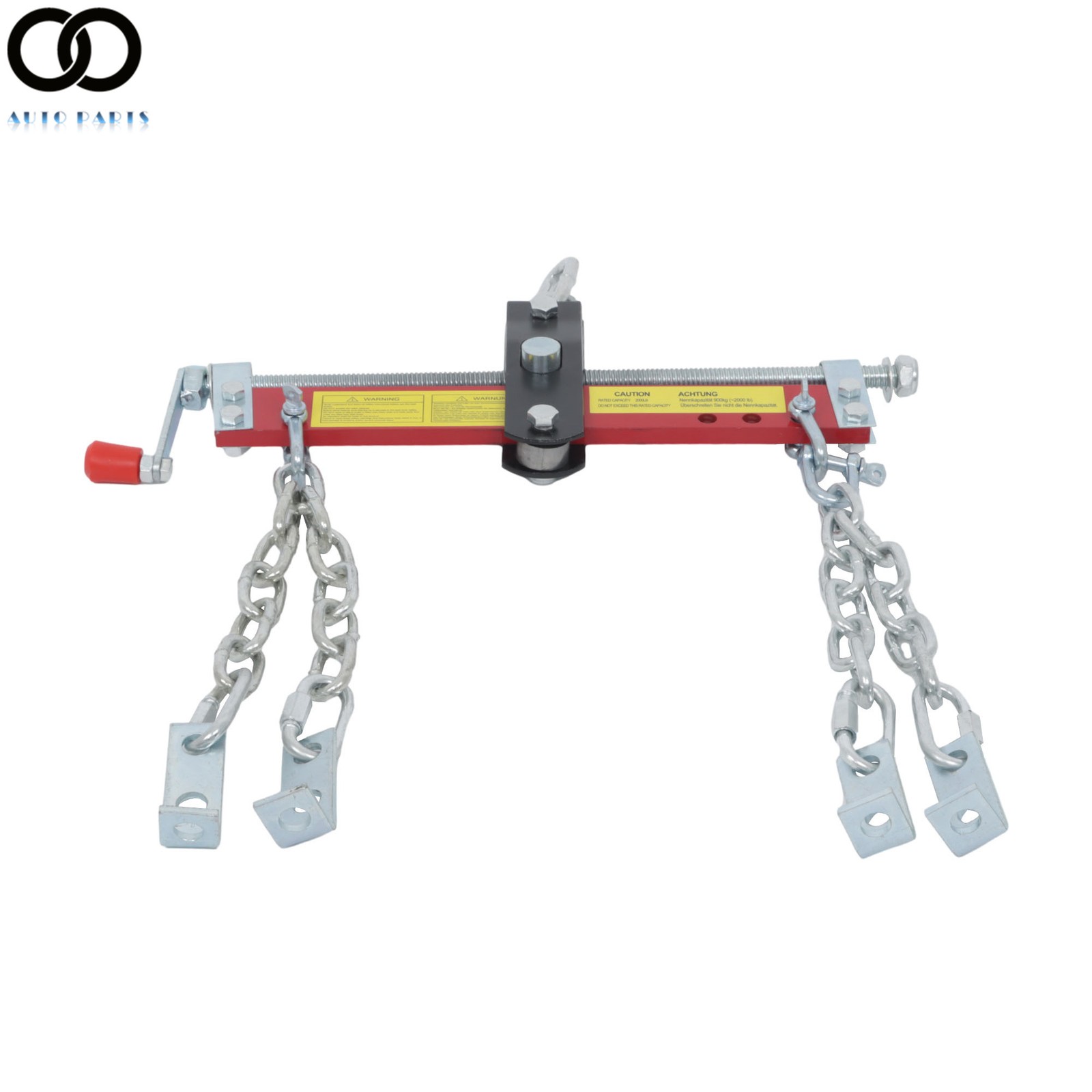 Red 3/4 Ton Engine Hoist Shop Crane Accessory Steel 3 Engine Leveler - Image 2