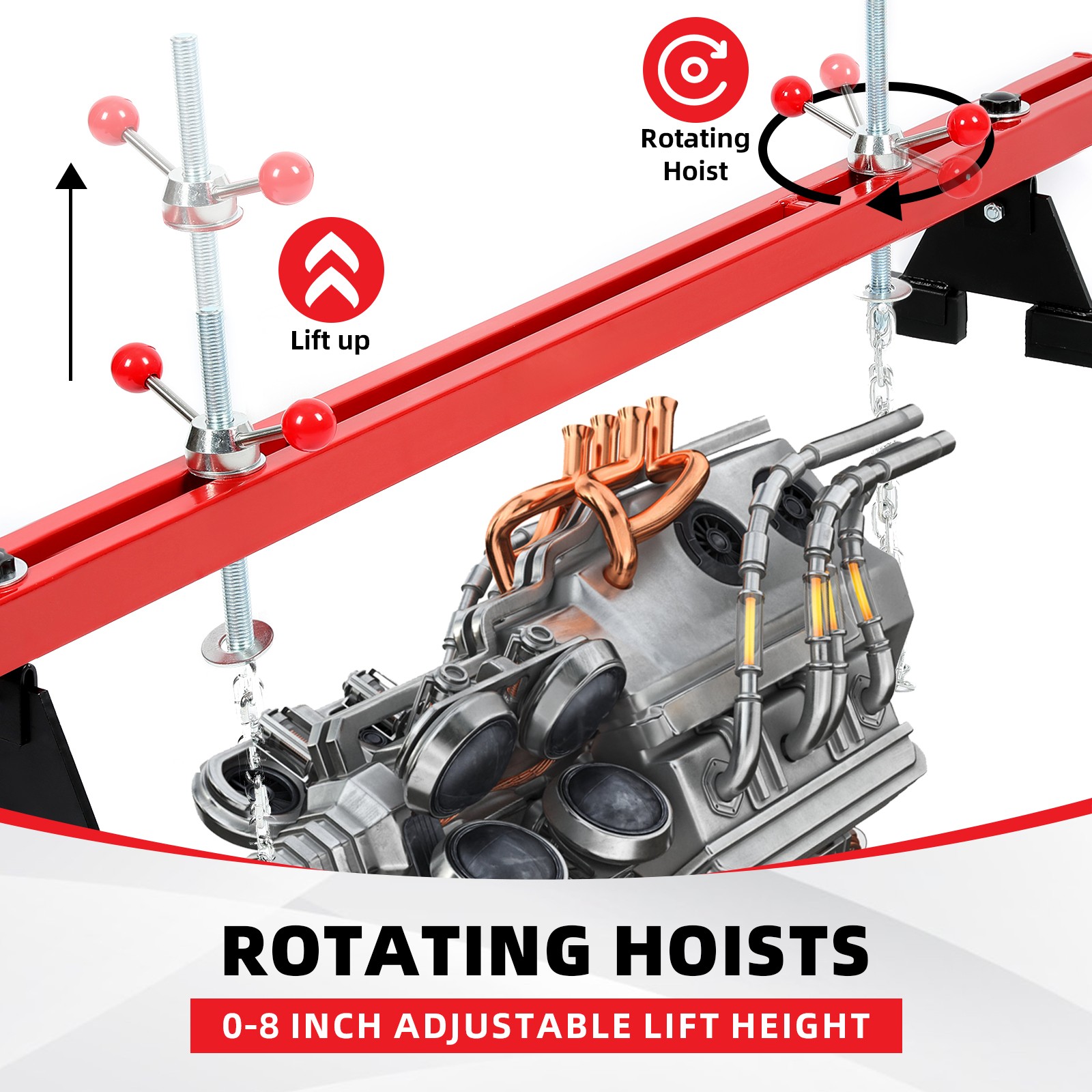 Engine Support Bar Engine Hoist Load Leveler Picker Shop Crane Load Lift Tool - Image 5
