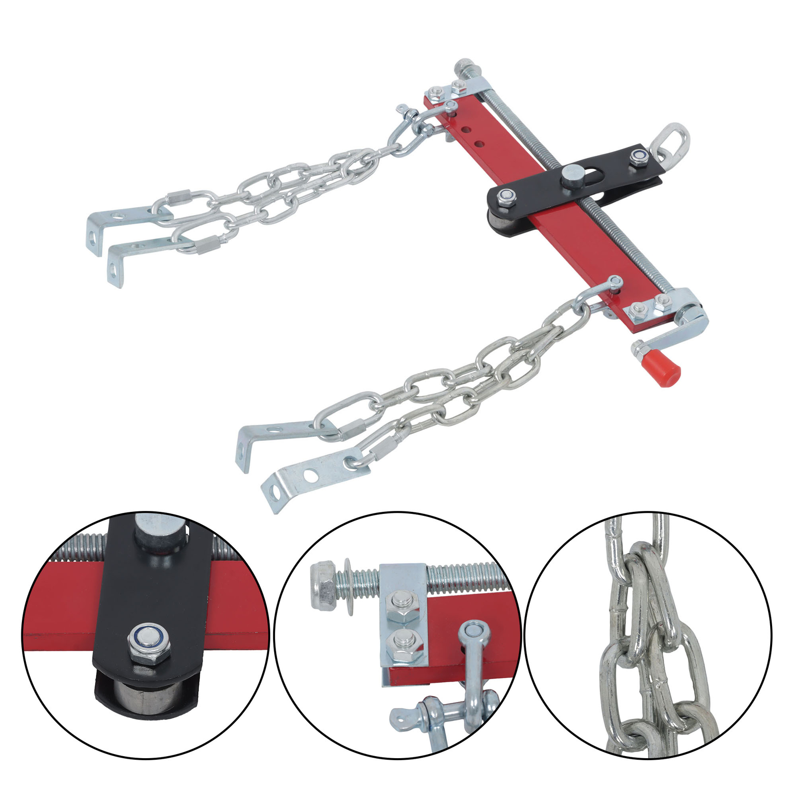 3/4 Ton Engine Hoist Shop Crane Accessory Steel 3 Engine Leveler Red - Image 3