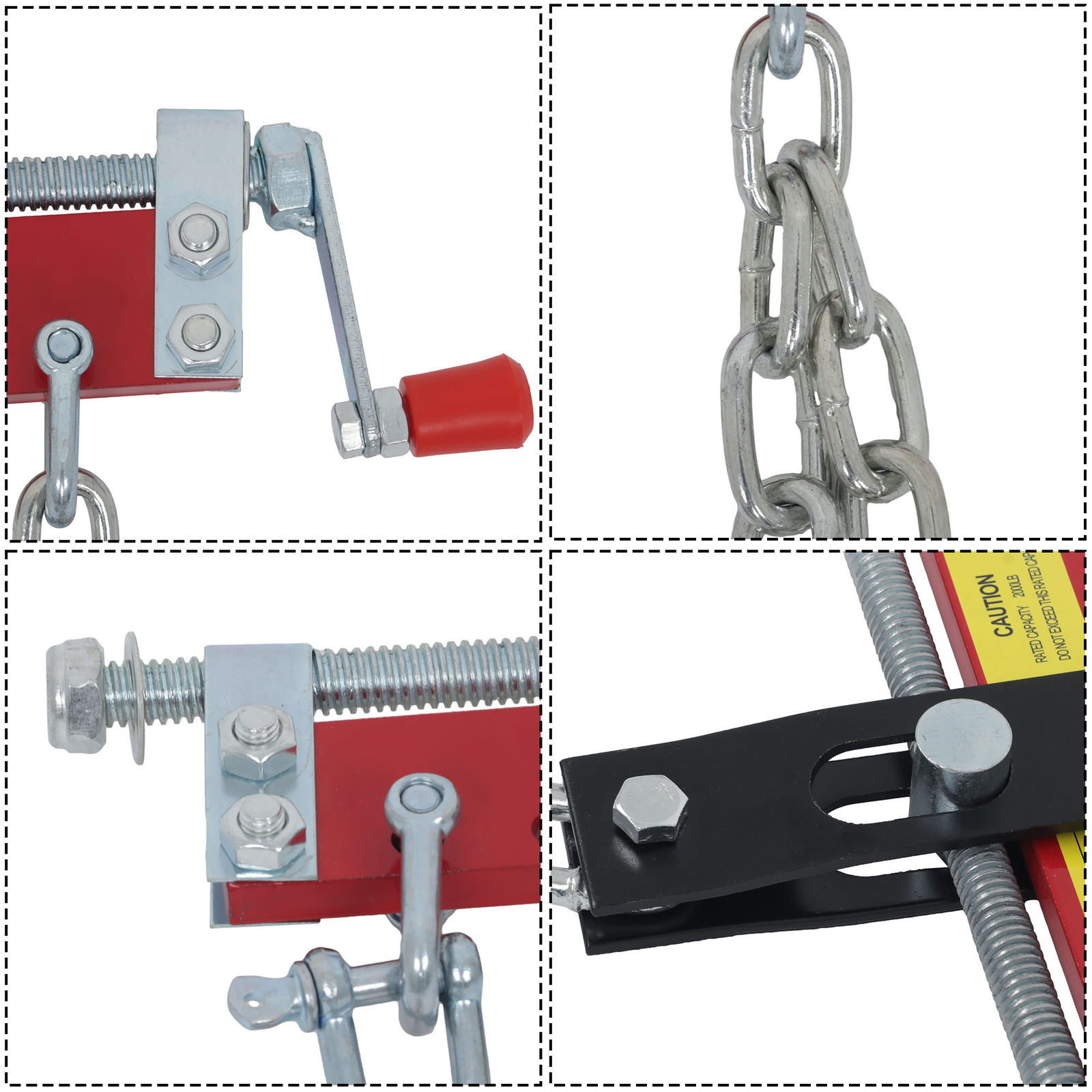 3/4 Ton Engine Hoist Shop Crane Accessory Steel 3 Engine Leveler Red - Image 4