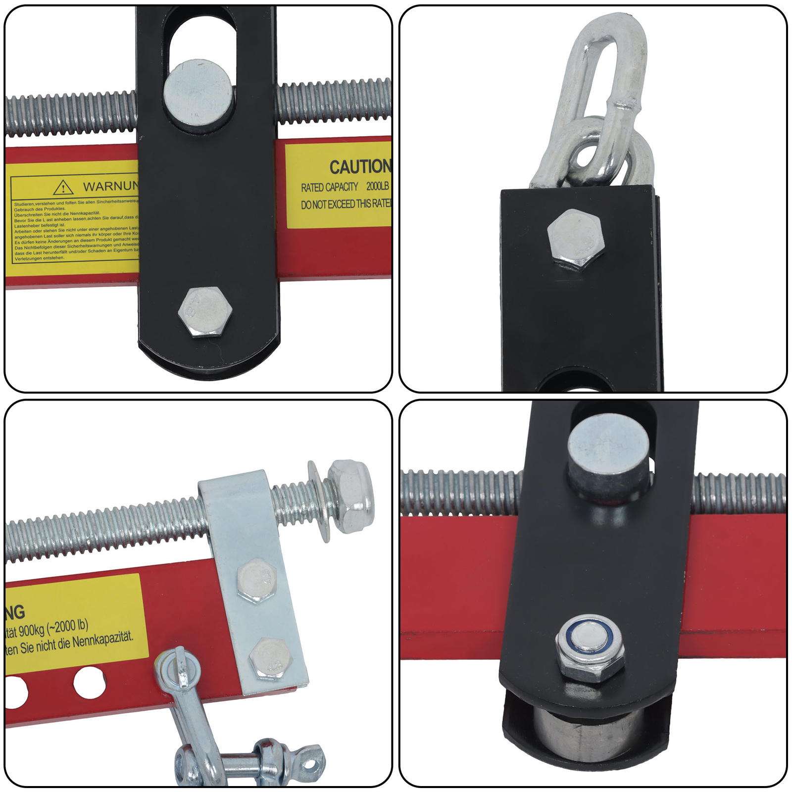 3/4 Ton Engine Hoist Shop Crane Accessory Steel 3 Engine Leveler Red - Image 5