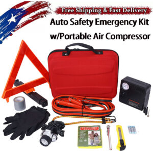 Auto Emergency Kit Set Car Tool Kit Vehicle Safety Kit Portable Roadside Bag USA