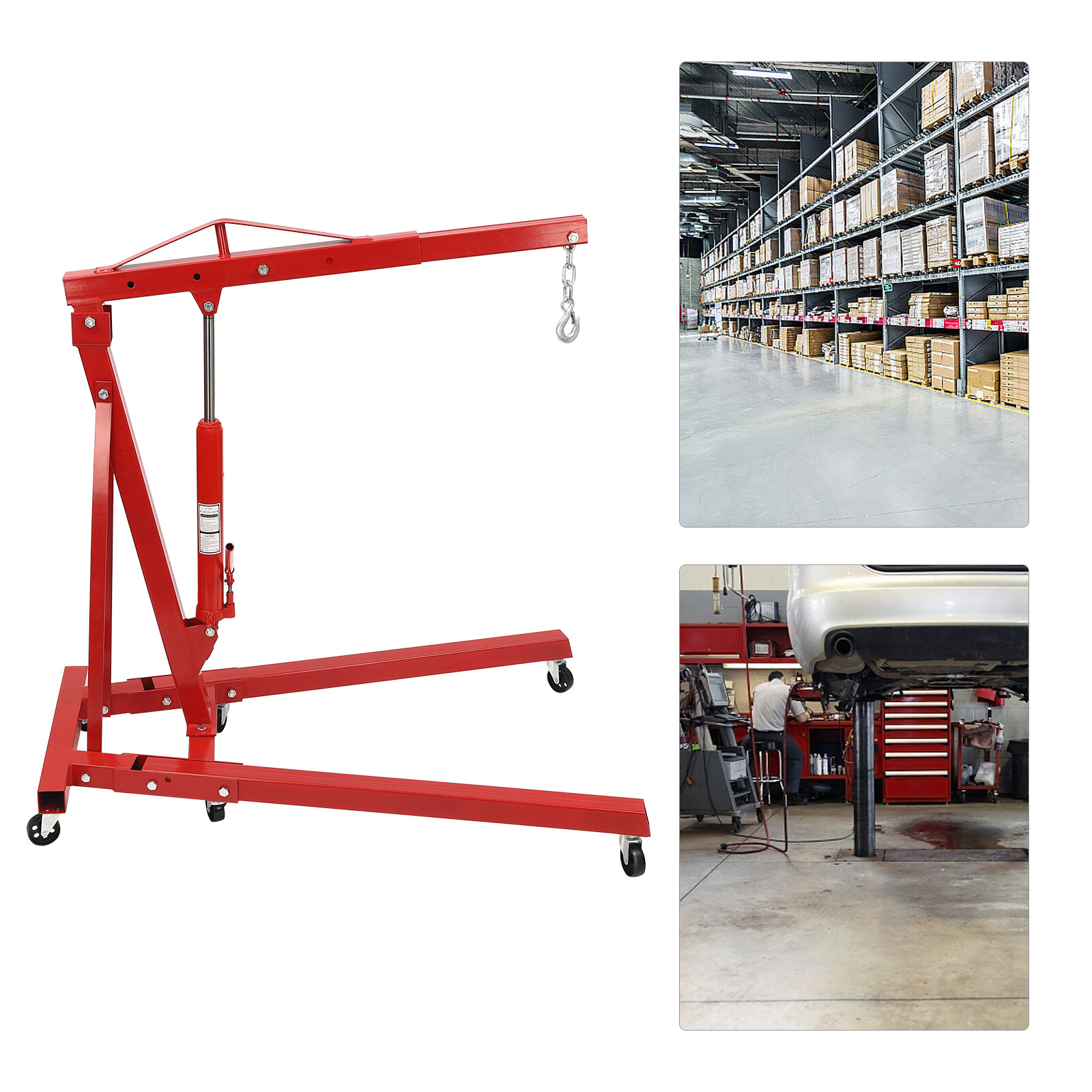4409LBS 2 TON Heavey Duty Engine Motor Hoist Cherry Picker Shop Crane Lift New - Image 2