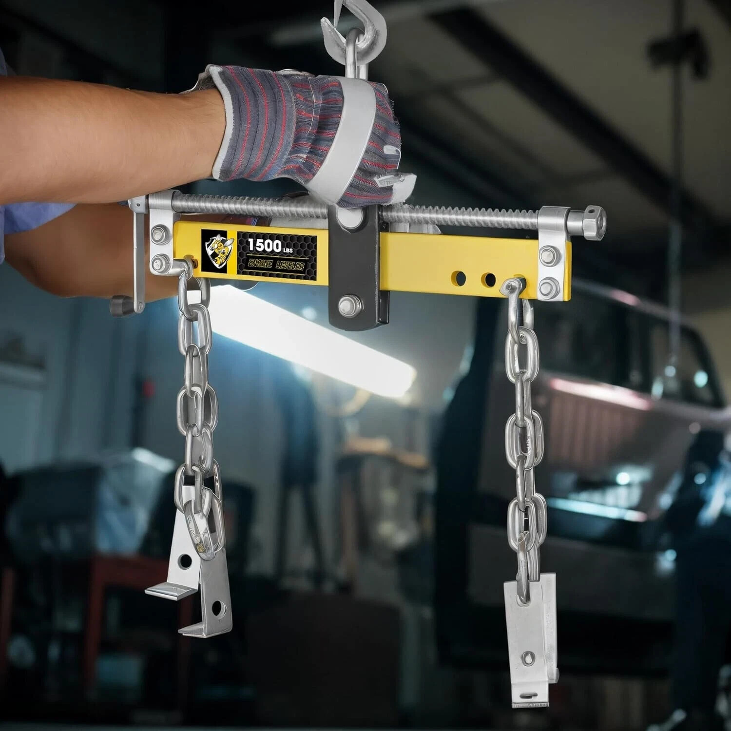Heavy Duty Engine Hoist Leveler Cherry Picker Shop Crane Load Lift Tool 1500 Lbs - Image 3