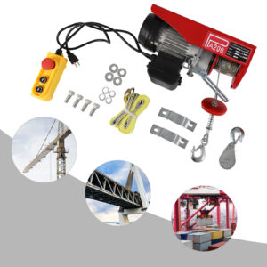 440LBS Electric Hoist Winch Engine Crane with Remote Control 110V