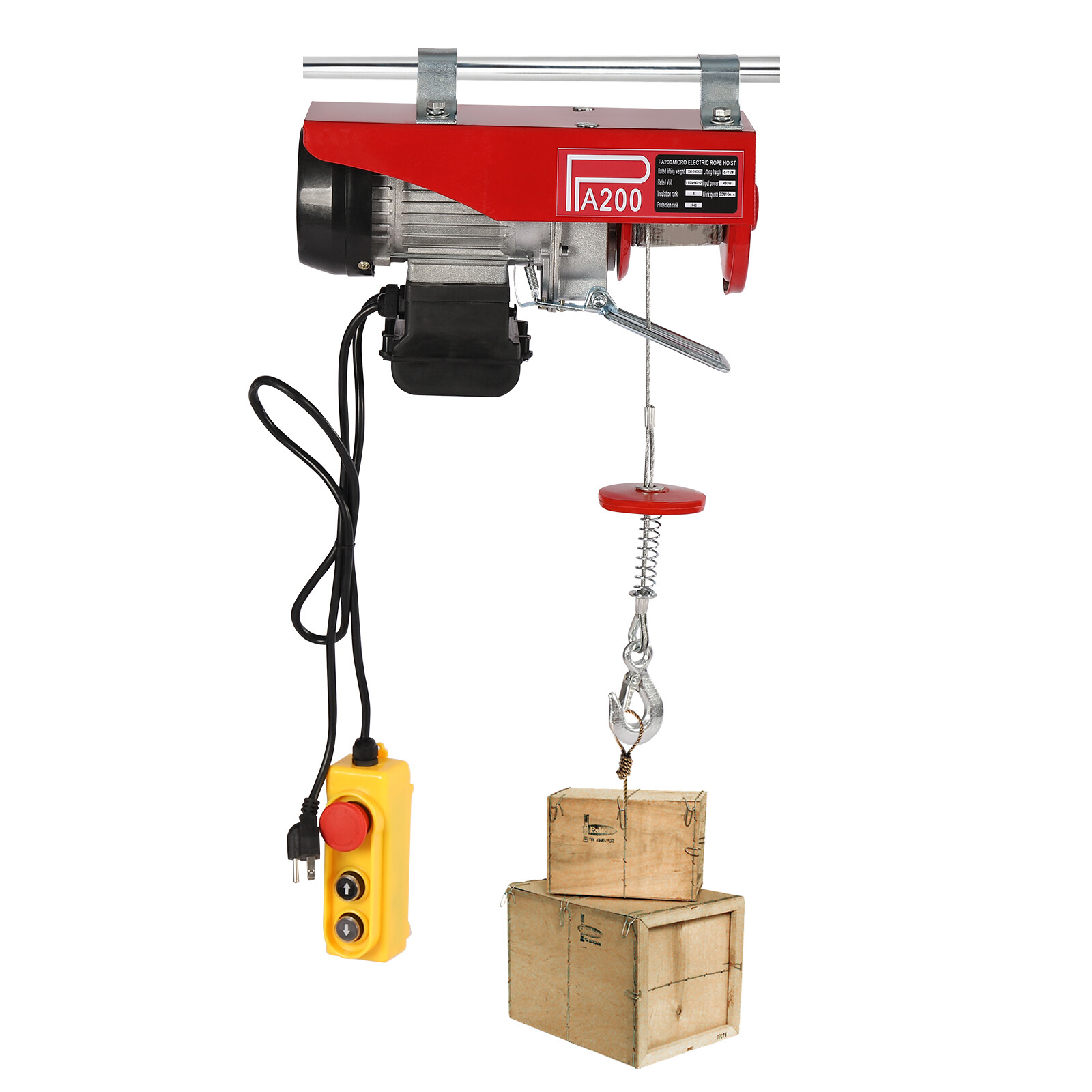 440LBS Electric Hoist Winch Engine Crane with Remote Control 110V - Image 5