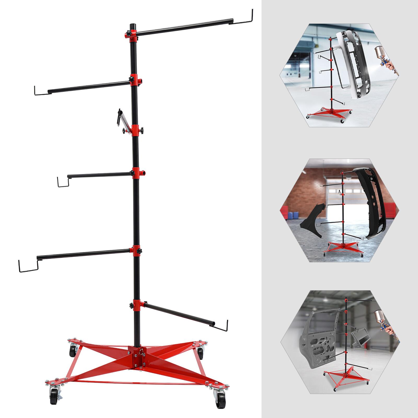 Automotive Panel Tree Paint Stand Adjustable Center Post Hang Doors Fenders - Image 2
