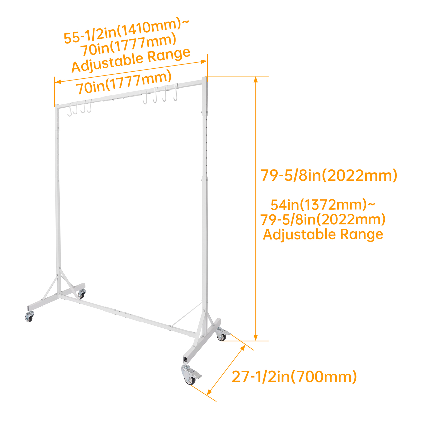 Painting Rack Automotive Paint Stand 8 Hooks, Adjustable For Painting and Drying - Image 2