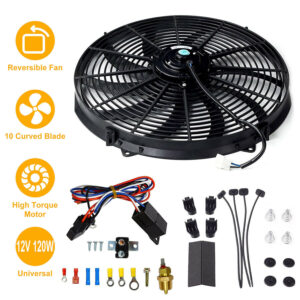 16" 130 WATT PERFORMANCE 12V AUTOMOTIVE Slim ELECTRIC RADIATOR COOLING FAN KIT