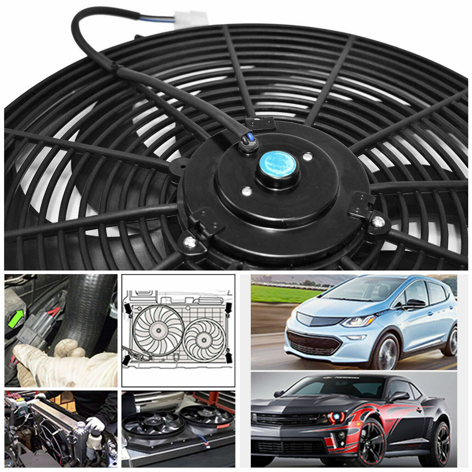 16" 130 WATT PERFORMANCE 12V AUTOMOTIVE Slim ELECTRIC RADIATOR COOLING FAN KIT - Image 4