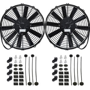 DUAL 10-11 INCH HUGE 180W MOTOR STRAIGHT BLADE AUTOMOTIVE RADIATOR ELECTRIC FANS
