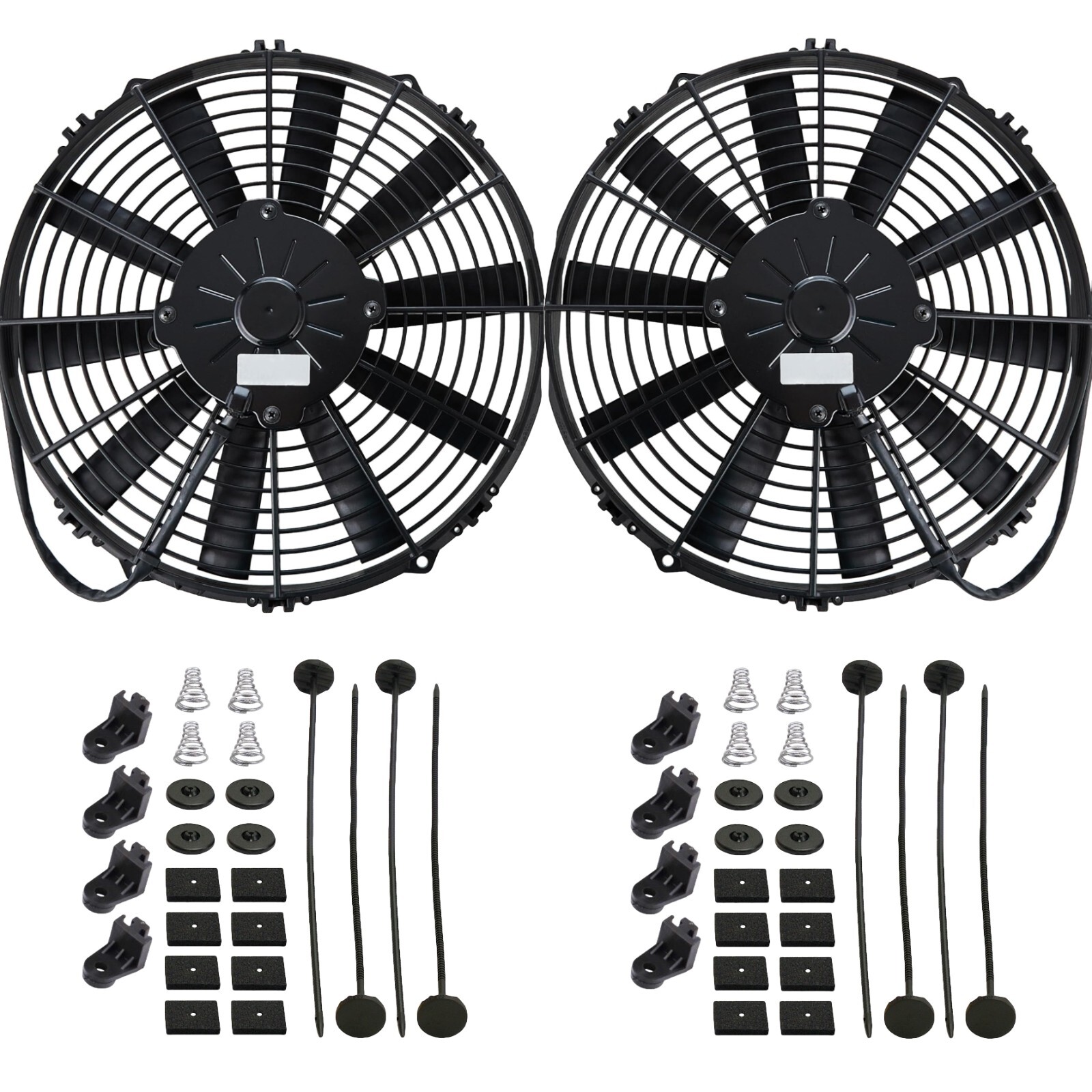 DUAL 10-11 INCH HUGE 180W MOTOR STRAIGHT BLADE AUTOMOTIVE RADIATOR ELECTRIC FANS