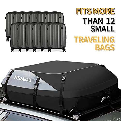 Car Roof Bag Cargo Carrier, 25 Cubic Feet Waterproof Rooftop Cargo Carrier + - Image 4