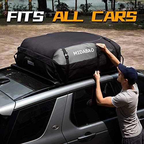 Car Roof Bag Cargo Carrier, 25 Cubic Feet Waterproof Rooftop Cargo Carrier + - Image 5