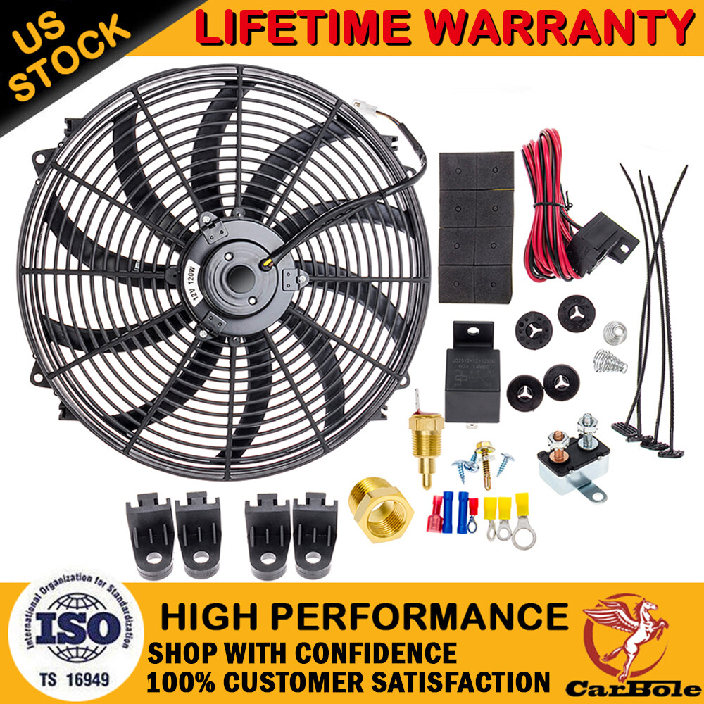 120W 3500CFM PERFORMANCE 12V AUTOMOTIVE ELECTRIC RADIATOR COOLING FAN 16INCH