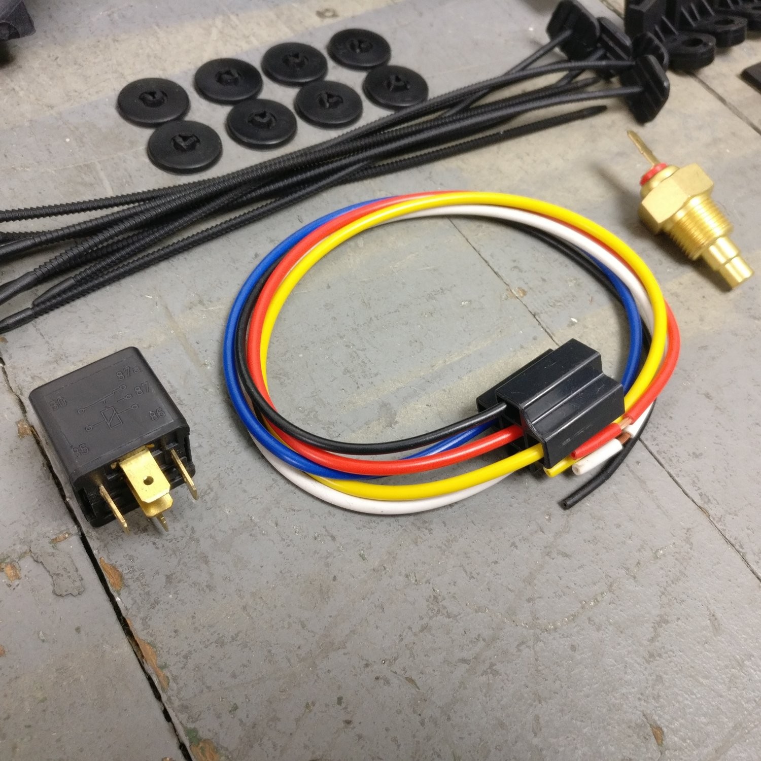 1953-86 JP CJ DJ DUAL 10" 1149 CFM Cooling Fan Fixed Temp Switch Kit Renegade - Image 2
