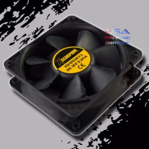 High Output Square Rotary Cooling Fan 6" x 1.5" 12 Volt Marine Automotive Home
