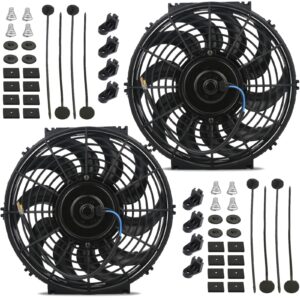 DUAL 12-13 INCH 12VOLT 90 WATT PUSH PULL ELECTRIC AUTOMOTIVE RADIATOR COOLER FAN