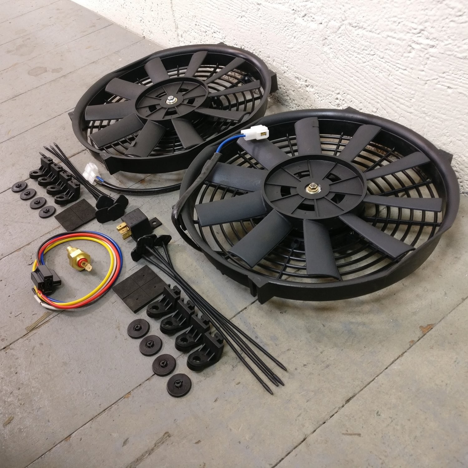 1978-88 GM G-Body DUAL 10" 1149 CFM Cooling Fan Fixed Temp Switch Kit t-type 22