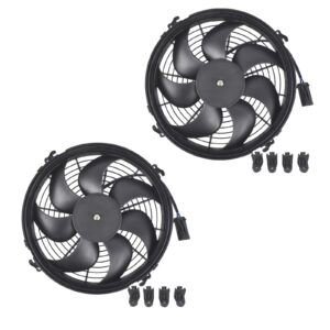 Pair Electric Puller Fan for Spal 12" 12V 1870 CFM 30103202 VA01-AP90/VLL-66A