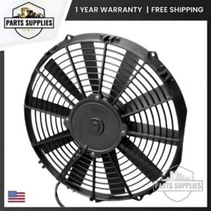 30100384 12" 12V 861 CFM Electric Pusher Fan VA10-AP9/C-25S Straight Blade Black