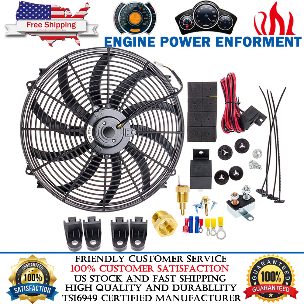120W 3500CFM PERFORMANCE 12V AUTOMOTIVE ELECTRIC RADIATOR COOLING FAN 16INCH