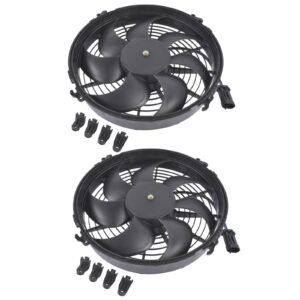 Pair 12" Puller Fan 12V Curved Blade 1870CFM For 30103202 SPAL VA01-AP90/VLL-66A