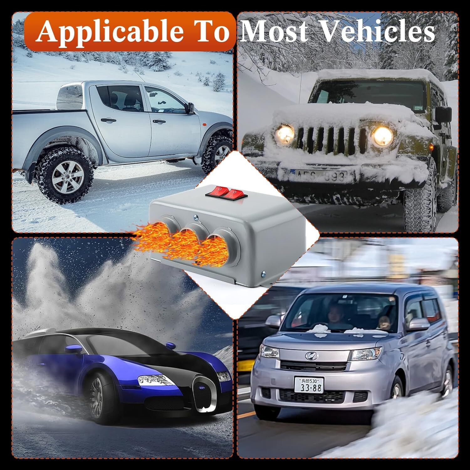 12V 800W 3 Hole Car Heater Windshield Defroster Kit Defogger for Car Warmer - Image 2