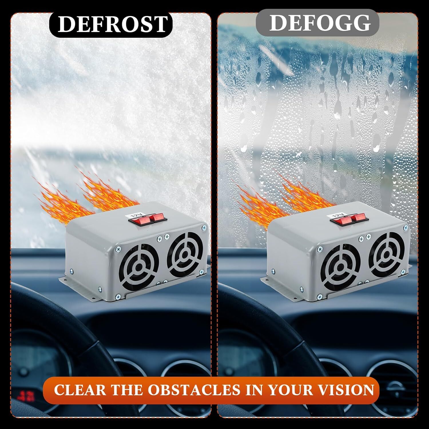 12V 800W 3 Hole Car Heater Windshield Defroster Kit Defogger for Car Warmer - Image 3