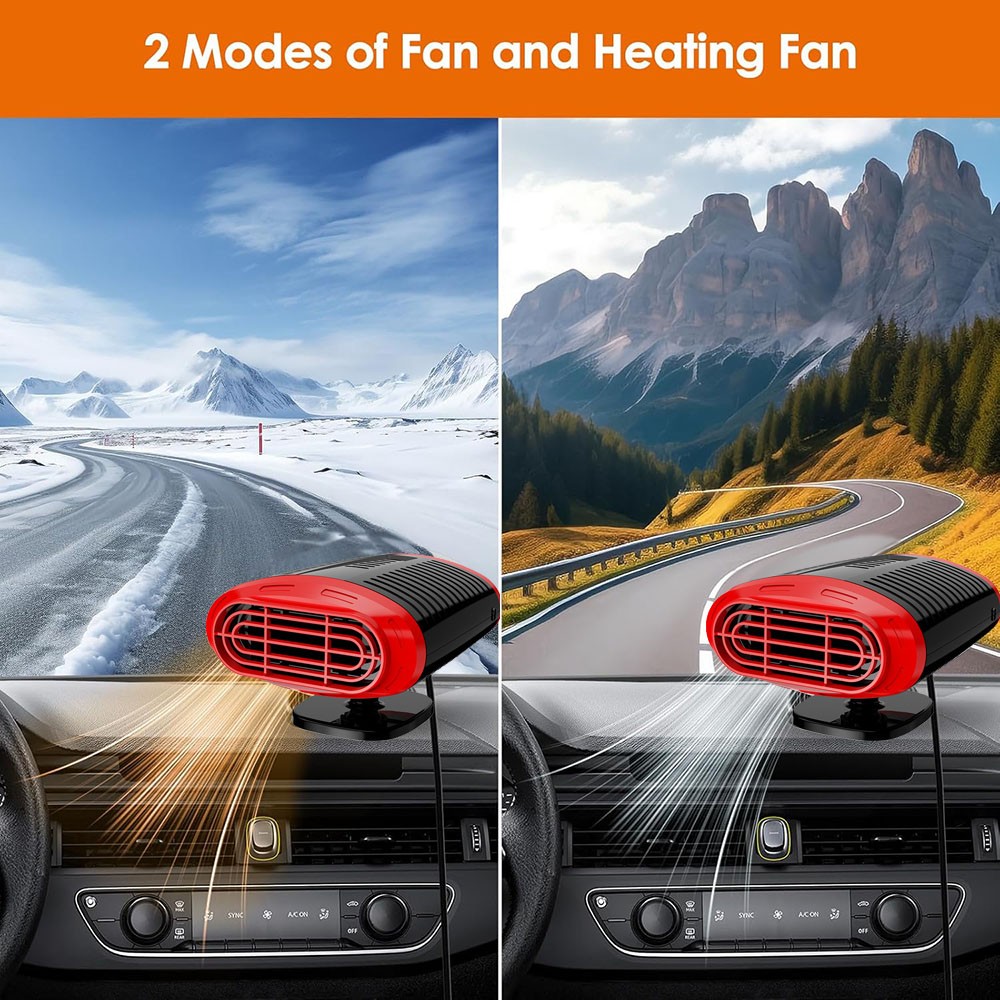 12V 150W Fast Heating Automotive Heater Defroster Demister Defogger Cooling Fan - Image 2