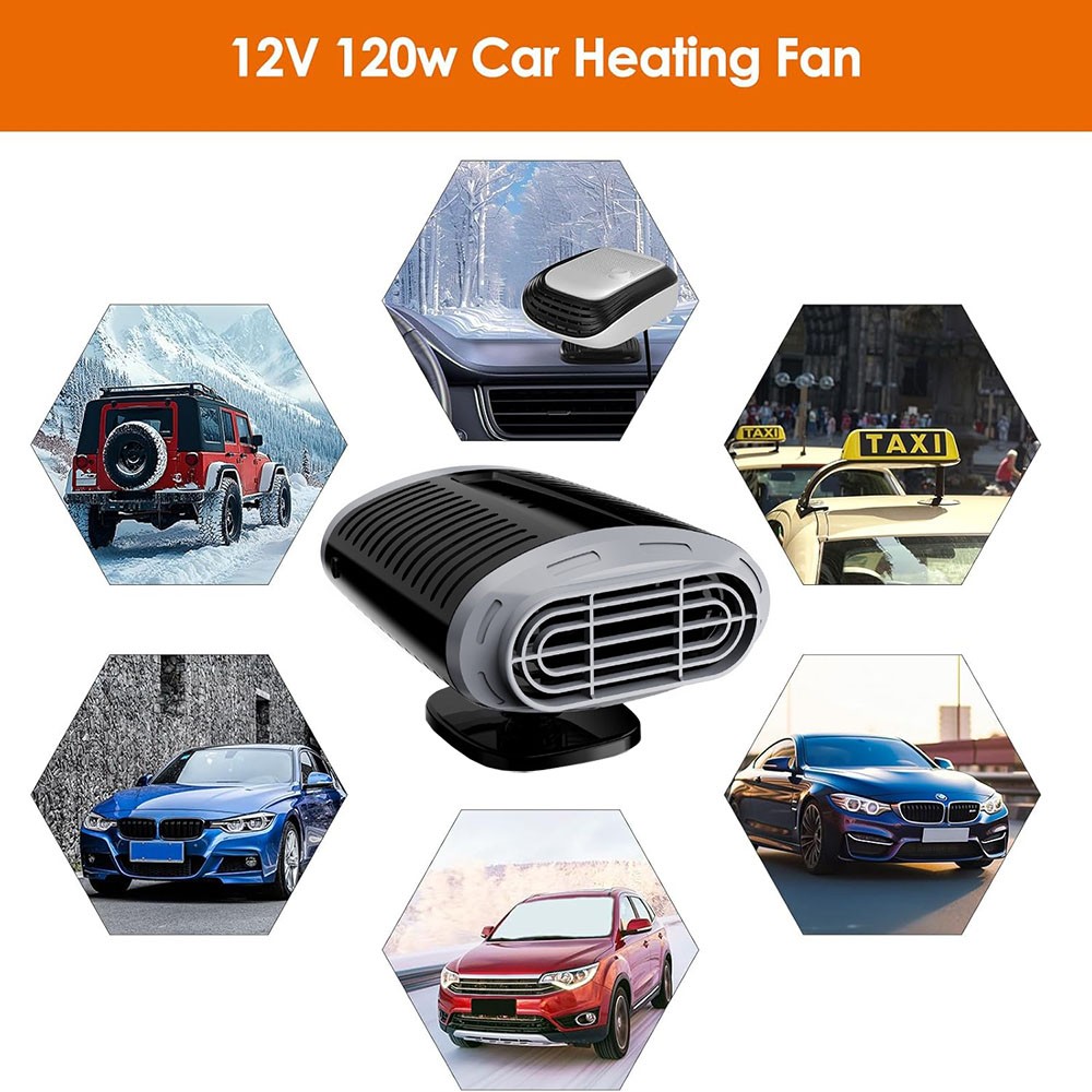 12V 150W Fast Heating Automotive Heater Defroster Demister Defogger Cooling Fan - Image 4