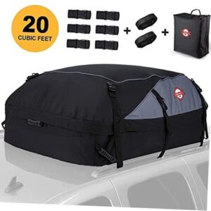 Car Roof Bag Cargo Carrier, 20 Cubic Feet Waterproof Rooftop Cargo 36*30*22