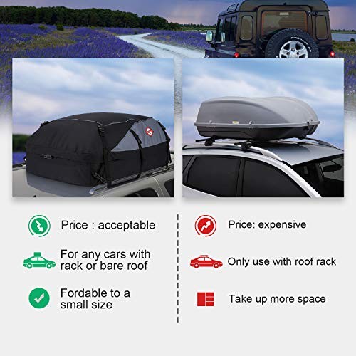Car Roof Bag Cargo Carrier, 20 Cubic Feet Waterproof Rooftop Cargo 36*30*22 - Image 2