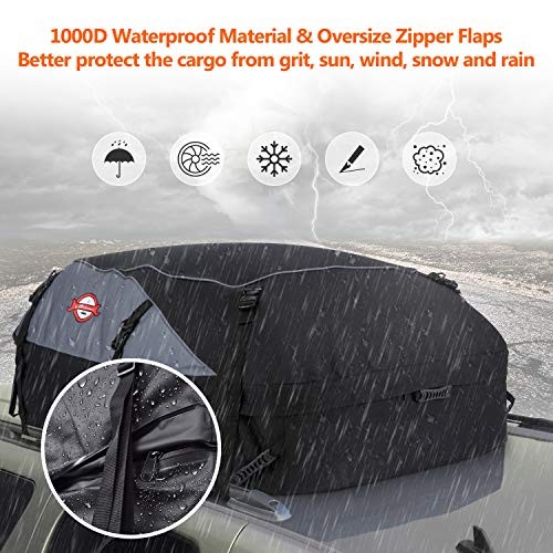 Car Roof Bag Cargo Carrier, 20 Cubic Feet Waterproof Rooftop Cargo 36*30*22 - Image 5