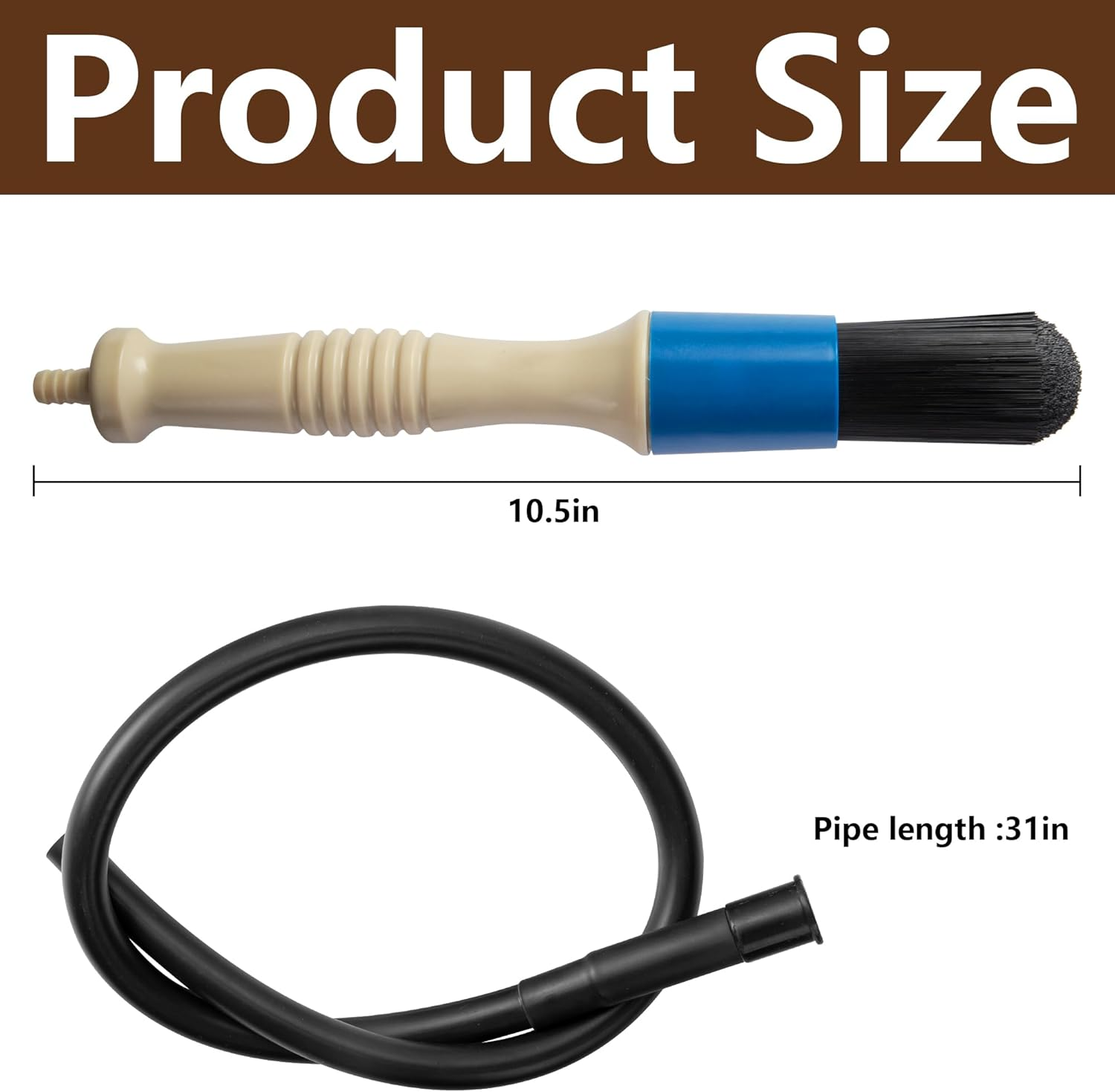 Parts Washer Brush with Hose- Wear Resistant Parts Cleaning Brush with 31 Inch L - Image 2