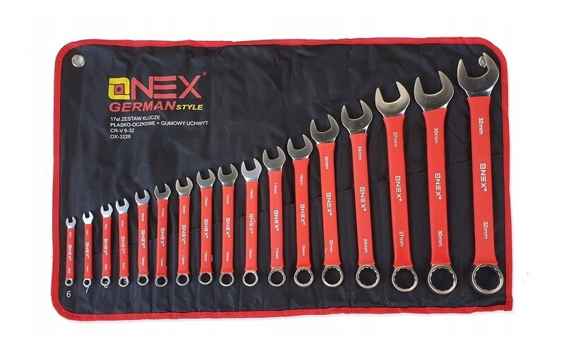17 Pcs Combination Wrench Set 6-32mm Metric Spanner Kit Automotive Garage Tools