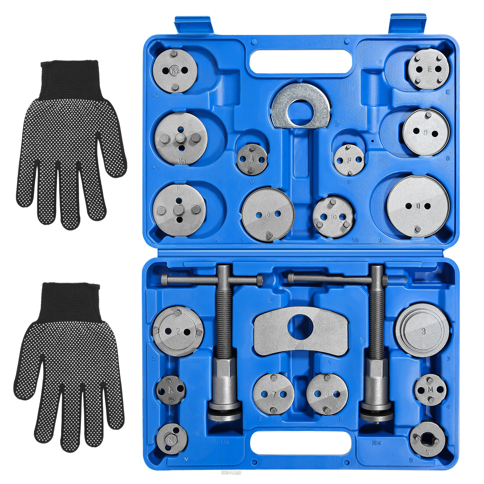 22PCS Automotive Repair Tool Vehicle Brake Adjuster Garage Tool Kits Adapters