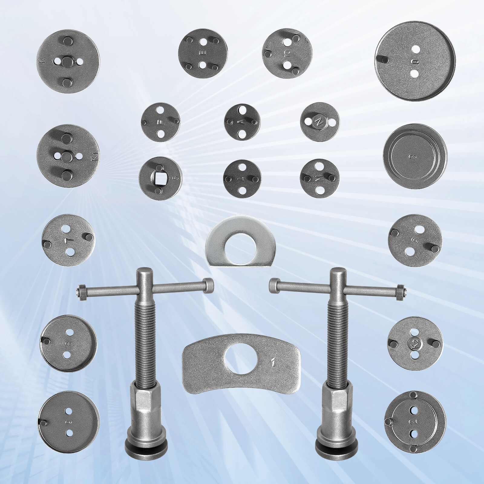 22PCS Automotive Repair Tool Vehicle Brake Adjuster Garage Tool Kits Adapters - Image 4