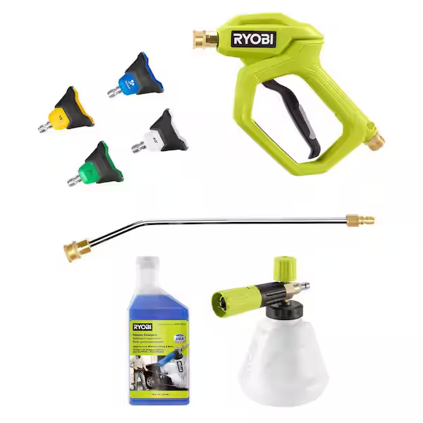 Premium Pressure Washer Foam Blaster with Automotive Accessory Kit and 16 Oz. De