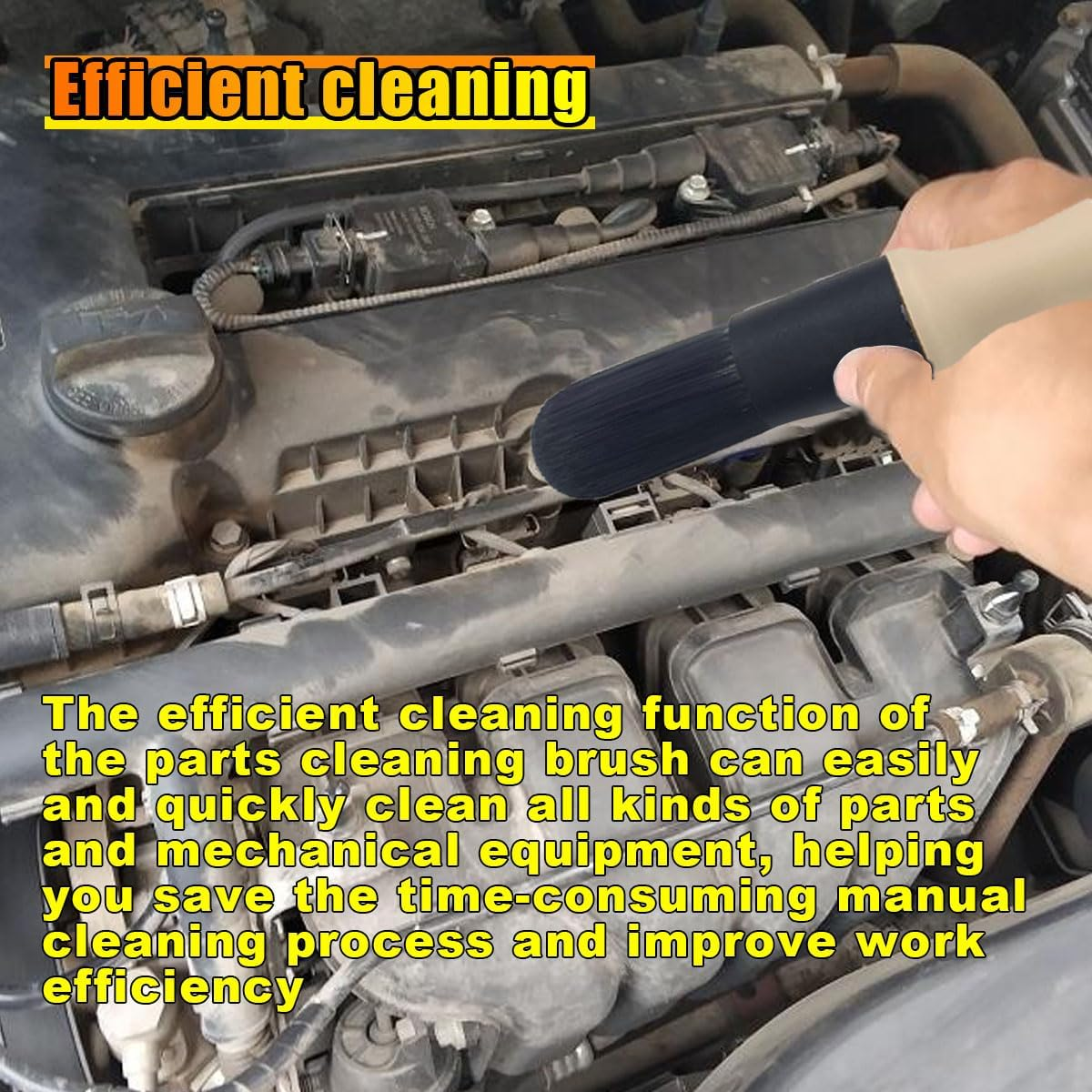 Car Parts Washer Brush, Bullet Head Parts Cleaning Brush for Cleaning Car Interi - Image 5
