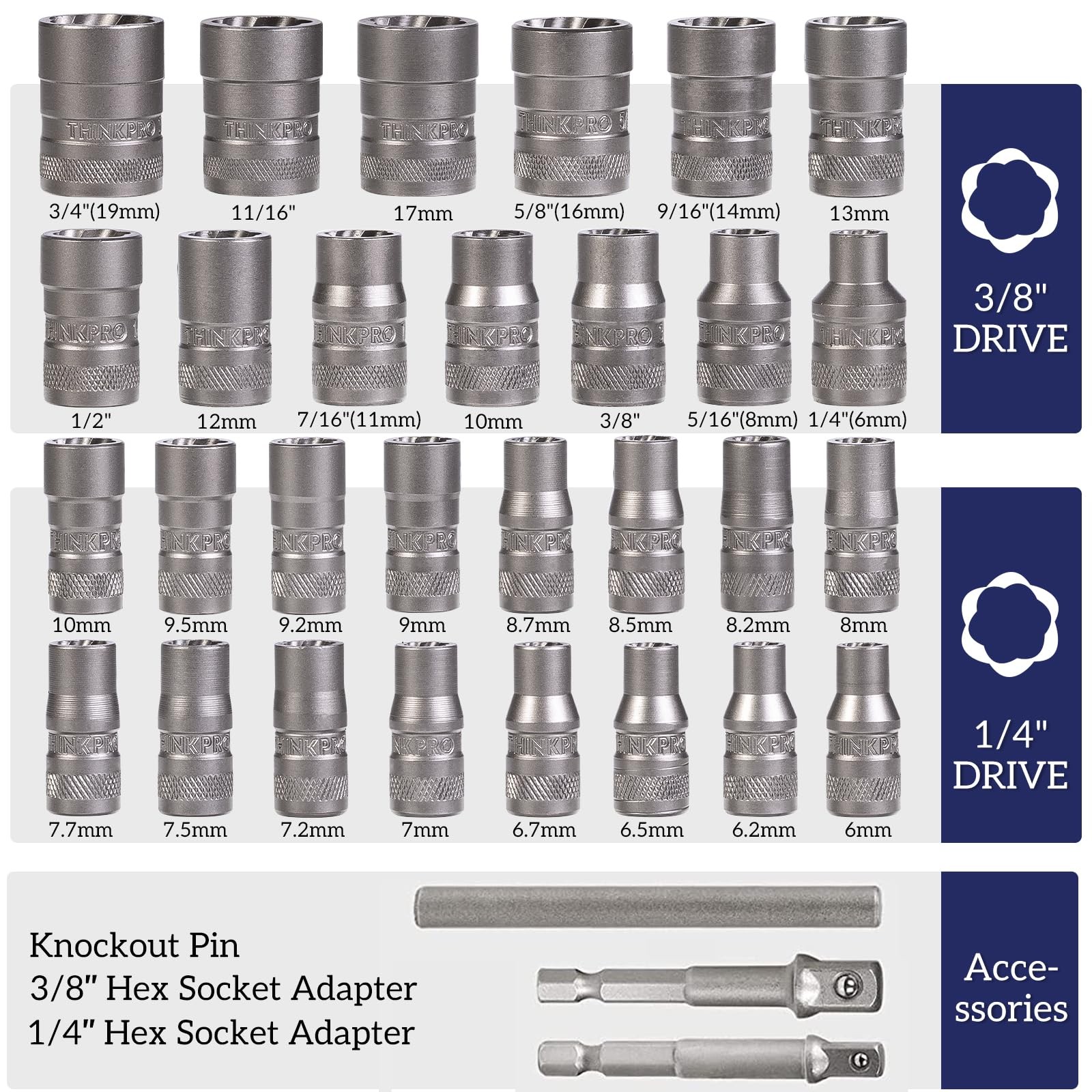 Bolt Extractor Kit, 32PCS Rounded Bolt Remover, Extractor Socket Set for Remo... - Image 3