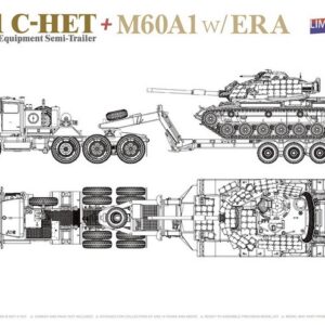 Takom 1/72 M911 C-HET M747 Heavy Equipment Semi-Trailer + M60A1 Tank with ERA
