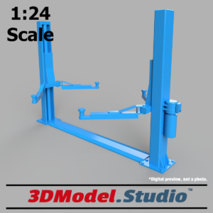 1:24 Scale 3D Model Vehicle Hoist [4.5 Ton] for Garage Diorama - Blue