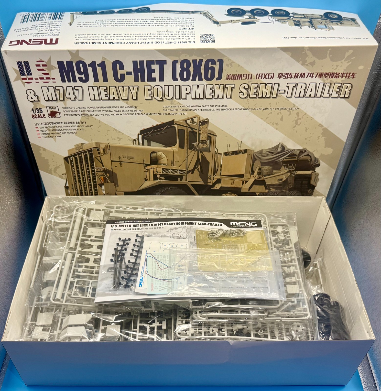 Meng SS-013 1/35 U.S. M911 C-HET (8x6) and M747 Heavy Equipment Semi-Trailer - Image 2