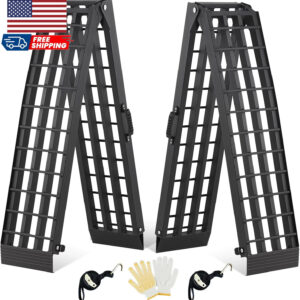 2PCS 7.5' Heavy Duty Ramps 3000Lbs Capacity Aluminum Folding Loading Ramps with