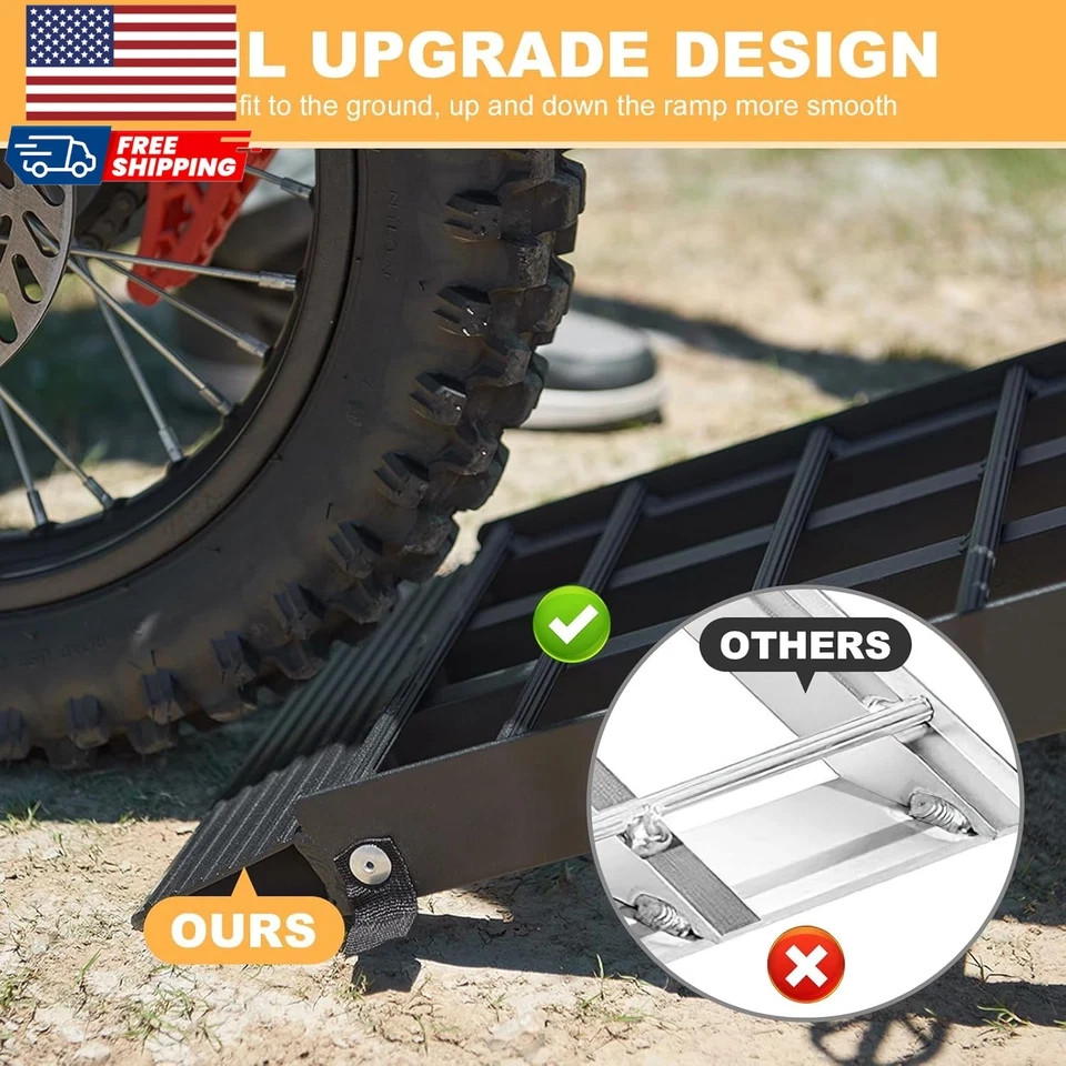 2PCS 7.5' Heavy Duty Ramps 3000Lbs Capacity Aluminum Folding Loading Ramps with - Image 5