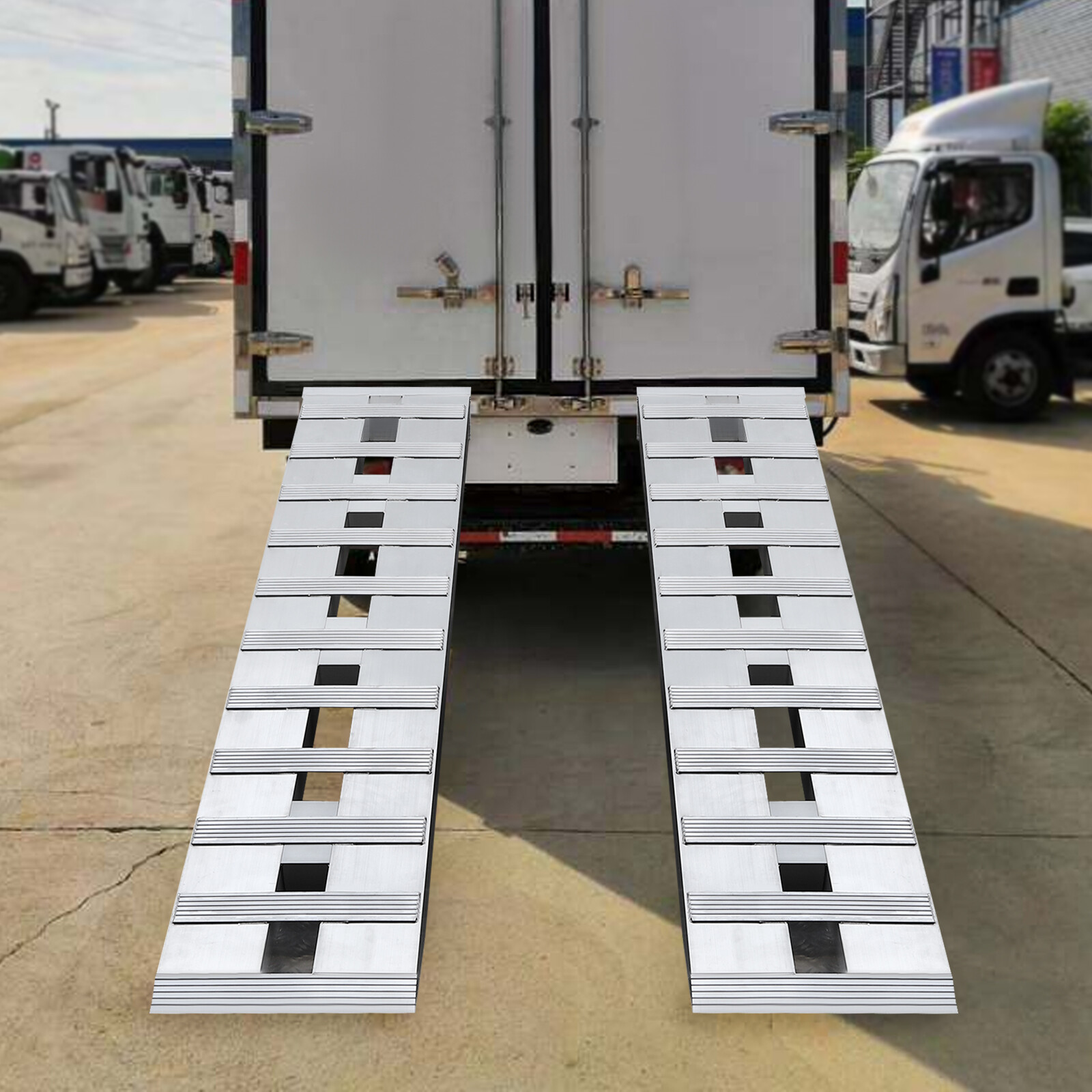 2-Pack Truck Auto Trailer Ramps Aluminum Loading Ramps Rectangular 2.72 T/6000lb