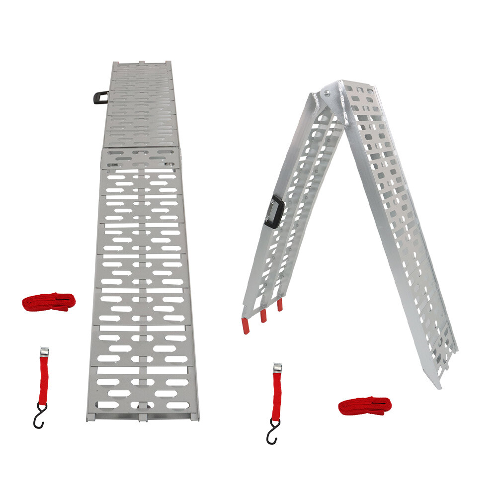 2pcs ATV UTV 7.5' Aluminum Folding Loading Ramps For Truck Motorcycle Lawn Mower - Image 5