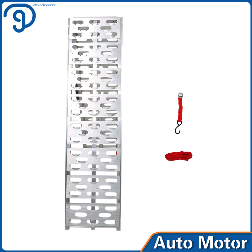 2pcs*7.5 ft Aluminum Arched Motorcycle Truck Lawn Folding Loading Ramps ATV/UTV - Image 3