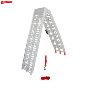 Aluminum ATV UTV Folding Motorcycle Lawn Mower Loading Arched Ramps 750 lbs US